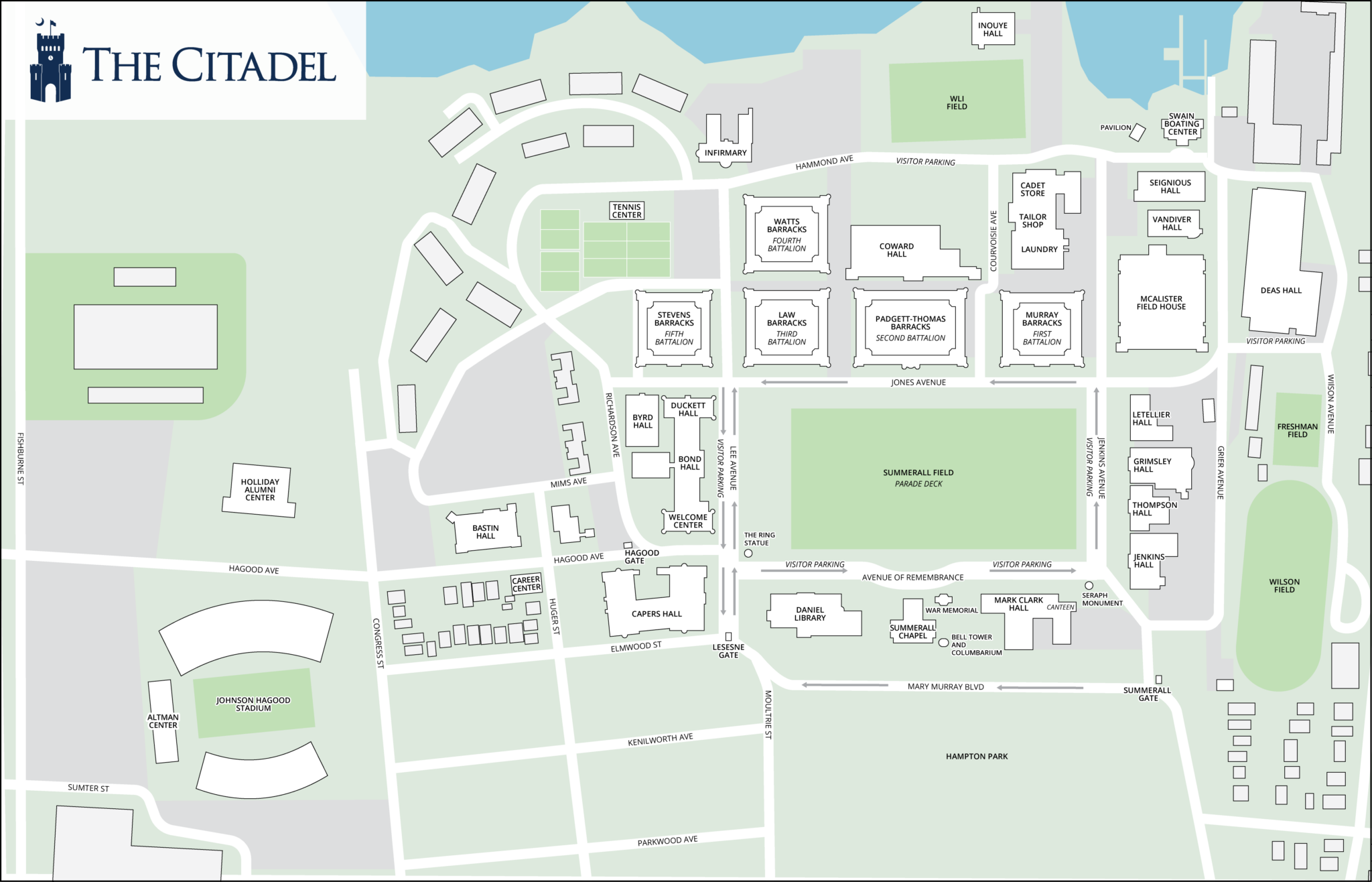 Helpful Area Maps of Downtown Charleston & The Citadel